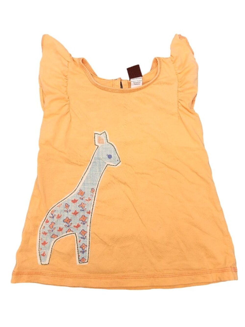 Baby Toddler Girls Tea Collection Giraffe Shirt Ruffle Sleeve 2T Top Cotton Flor